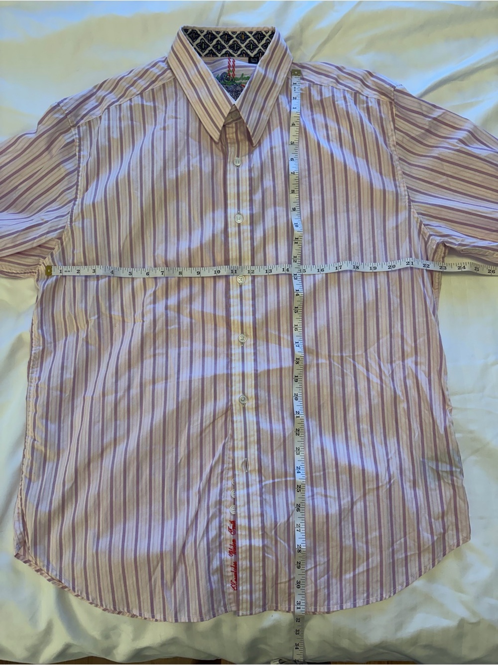 Robert Graham Pink and White Striped Dress Shirt